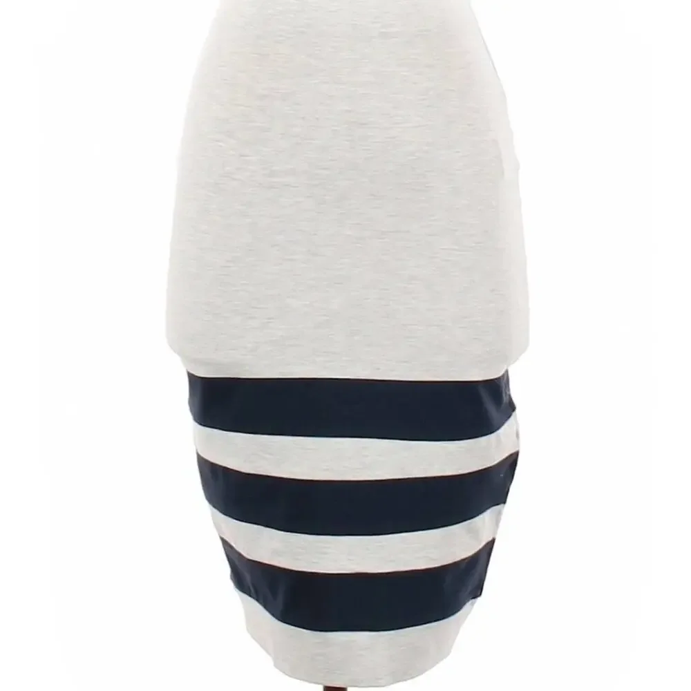 New The Fifth Label XS light gray & navy blue striped pencil skirt